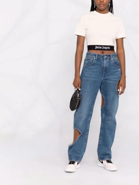 PALM ANGELS White Cotton T-shirt