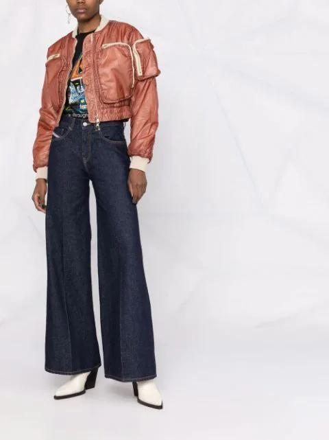 DIESEL Wide-leg Denim Jeans In Blue