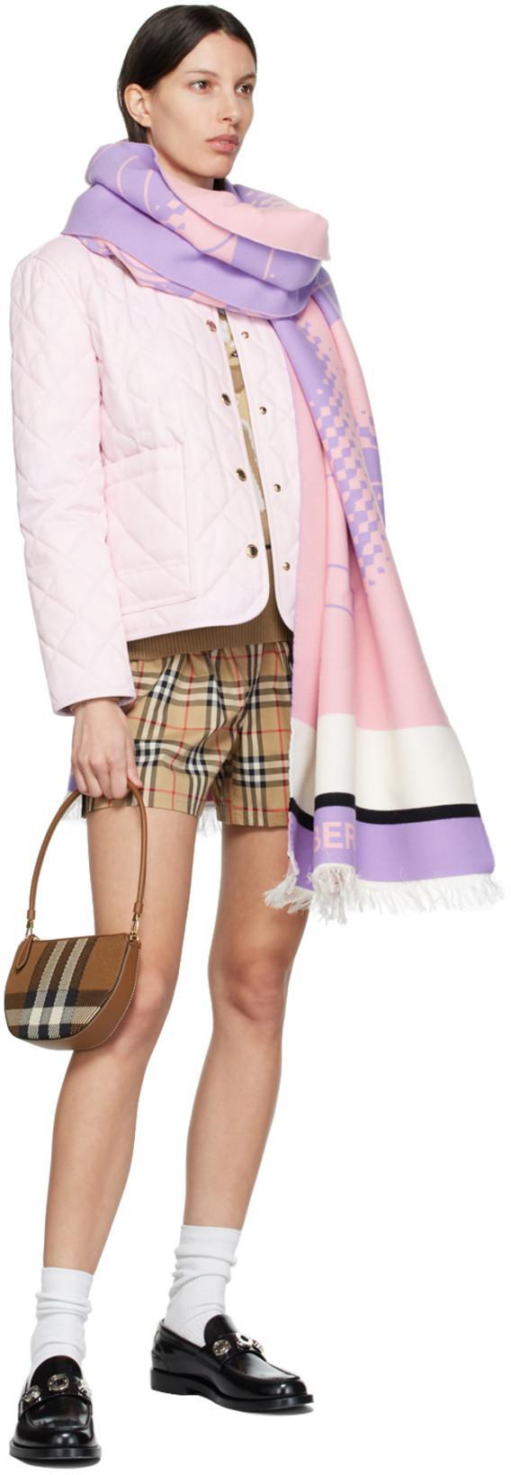 BURBERRY Marsett Icon Striped Silk Shorts In Archive Beige Check