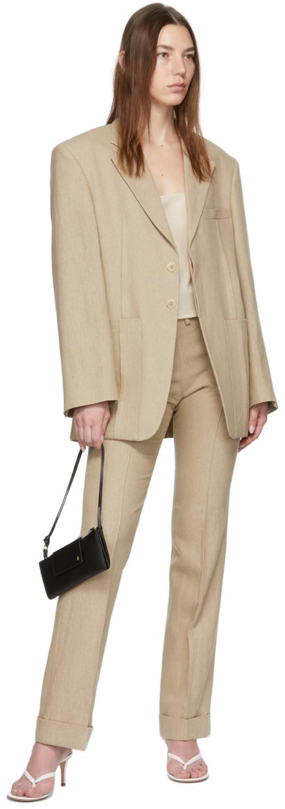 JACQUEMUS Le Haut Tangelo Wool-blend Tank Top In Off-white