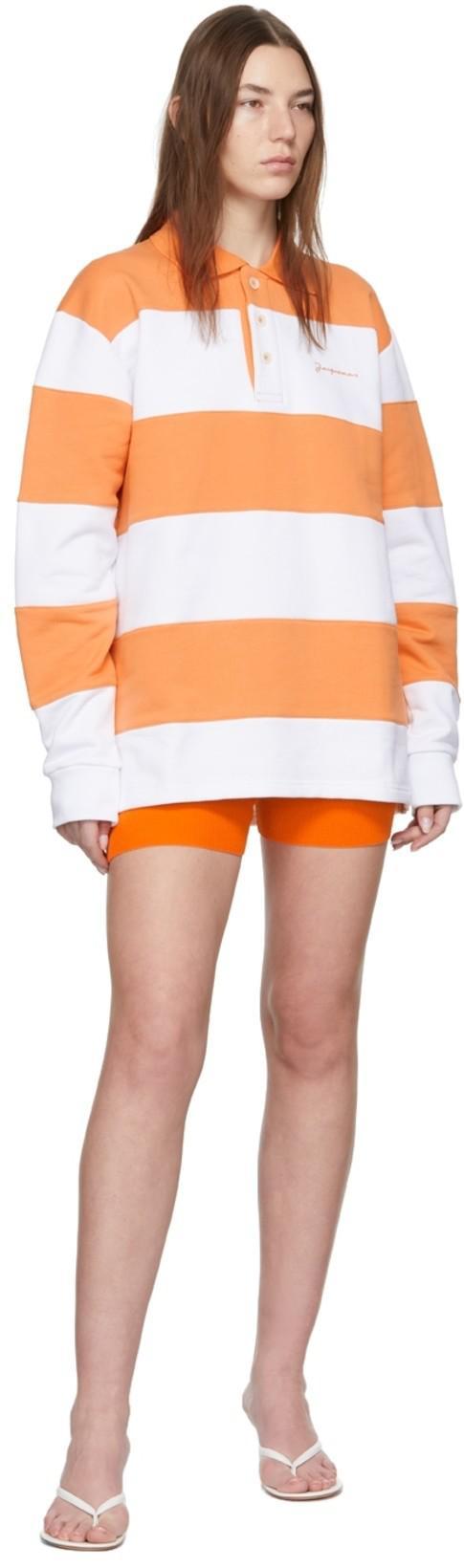 JACQUEMUS Le Splash Arancia Ribbed-knit Shorts In Orange