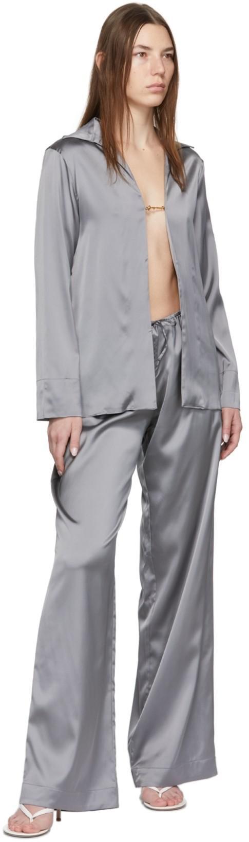 JACQUEMUS Le Pant Mentalo Wide-leg Mid-rise Crepe Trousers In Dark Grey