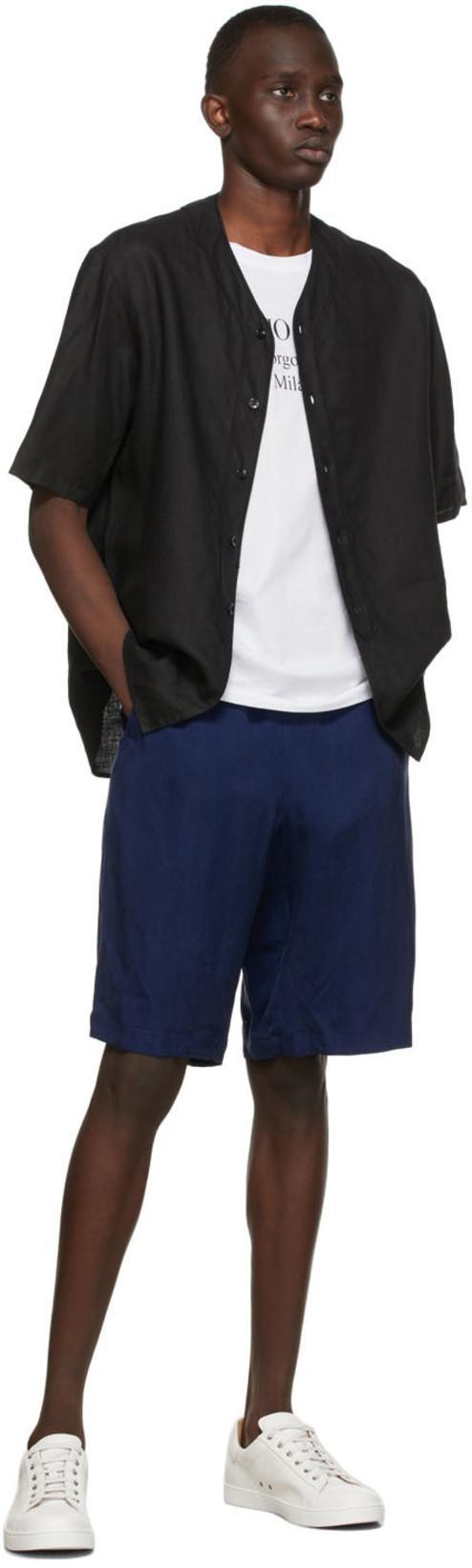 GIORGIO ARMANI Logo Print Cotton Jersey T-shirt In White