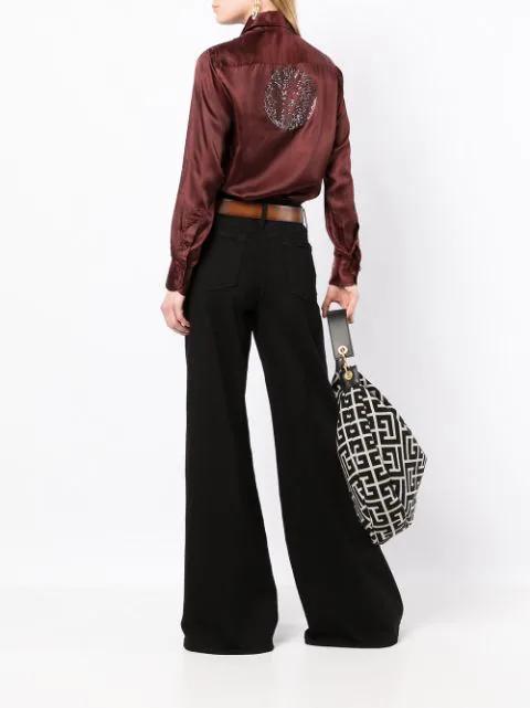 FRAME Le Slim Palazzo Wide Leg Jeans In Black