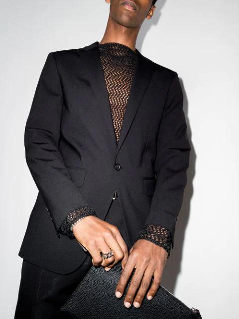 PRADA Triangle Logo Chocolate Brushed Leather Loafers In Black