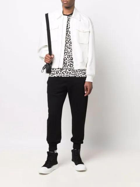 ALEXANDER MCQUEEN Logo-embroidered Track Pants In Darkest Black