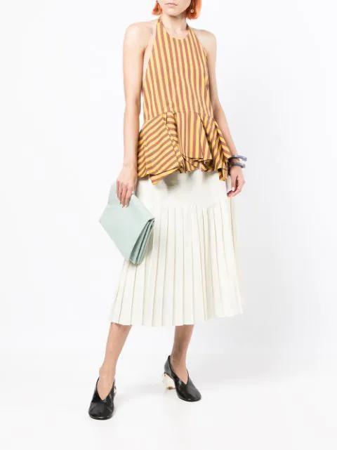 BOTTEGA VENETA Leather Cuff Bracelet In Purple