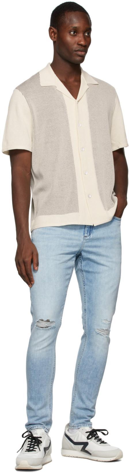 RAG & BONE Harvey Short Sleeve Knit Button-up Camp Shirt In Ivory
