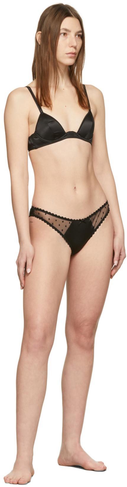 FLEUR DU MAL Black Luxe Silk Triangle Bra