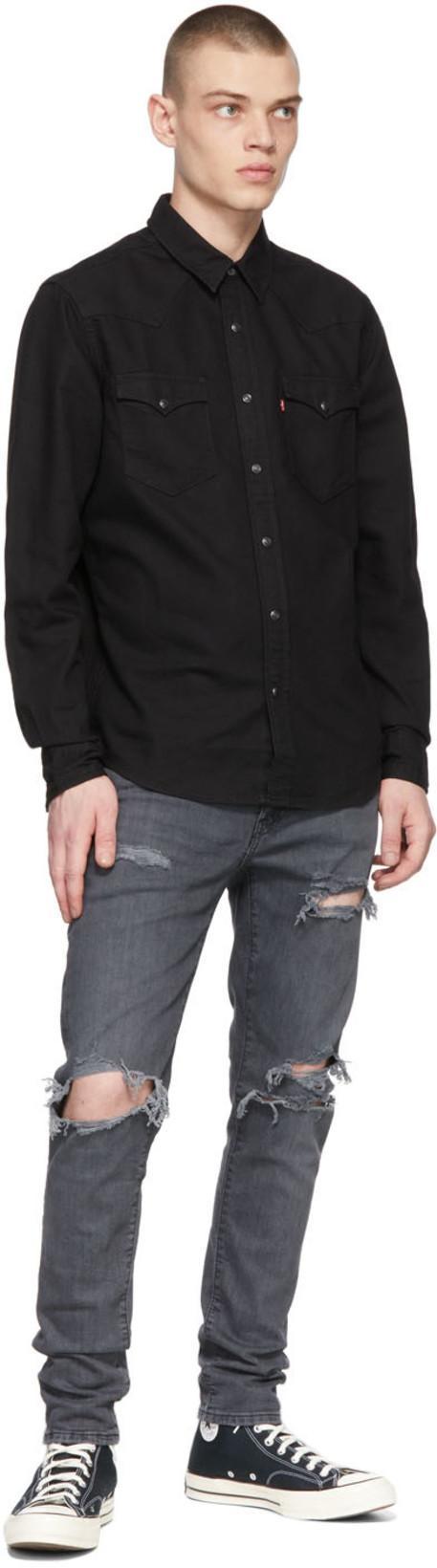 LEVI'S Levis Barstow Western Long Sleeved Shirt Black
