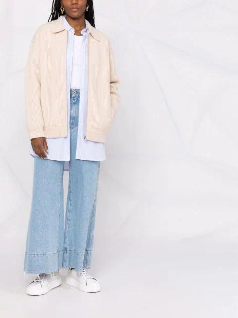 TOTÊME Ribbed Cotton Blend Tank Top In White