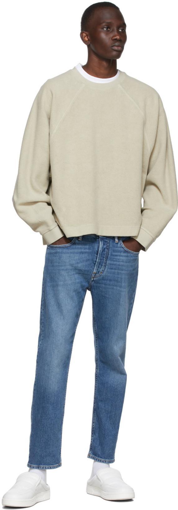 ACNE STUDIOS Slim Organic Cotton Denim Cropped Jeans In Blue