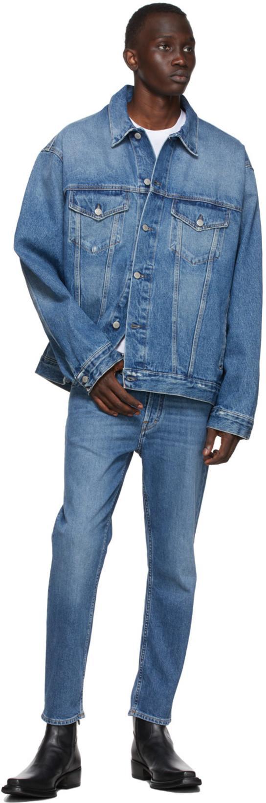 ACNE STUDIOS Slim Organic Cotton Denim Cropped Jeans In Blue