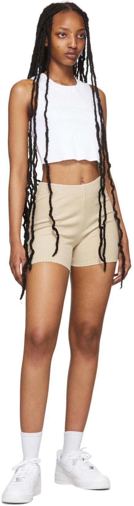 COTTON CITIZEN Ssense Exclusive Beige Ibiza Biker Shorts In Oatmeal