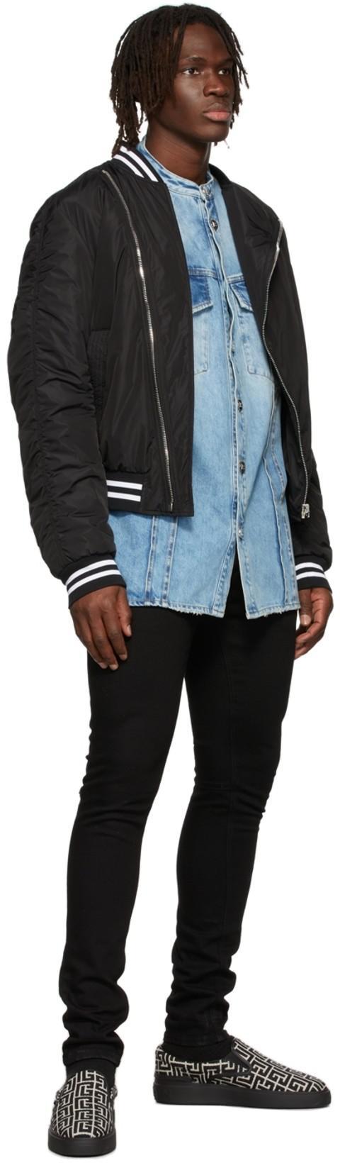BALMAIN Casual Bomber Jacket Men In Black