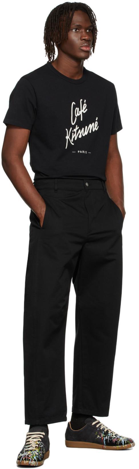 MAISON MARGIELA Replica Painter Leather Low-top Trainers In Black