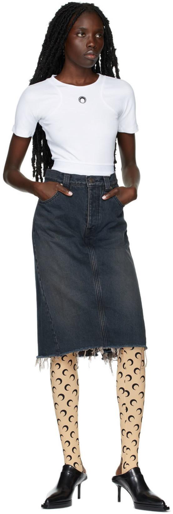 MARINE SERRE Recycled Moon Jersey Stirrup Leggings In Neutral