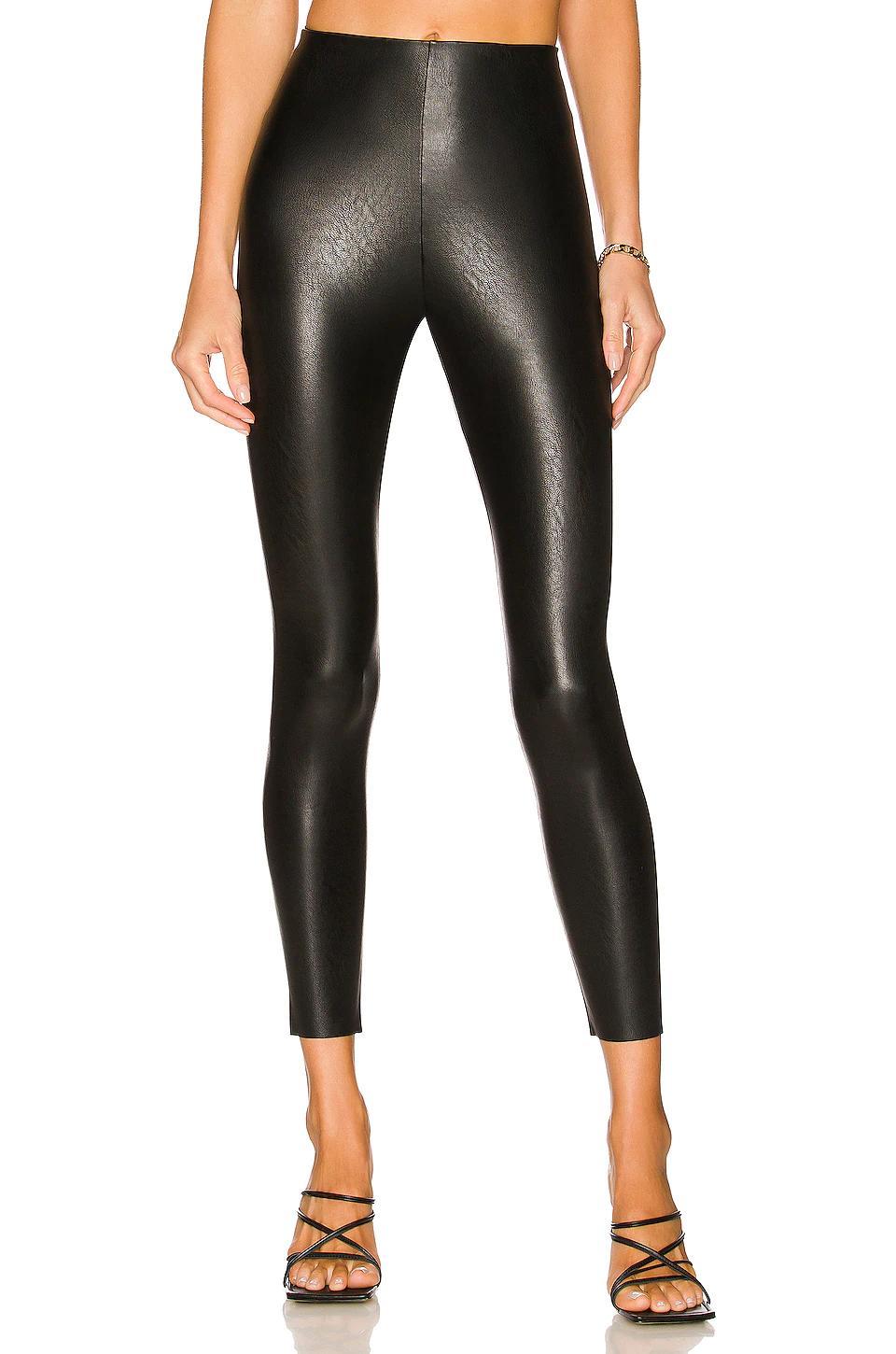 COMMANDO Womens Croc Animal-print Faux Leather Leggings In Black