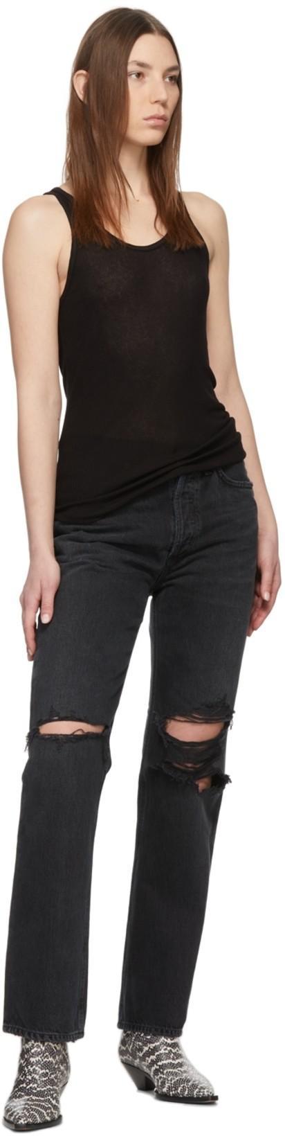 AGOLDE Karla Fluid Ribbed Scoop Neck Tank Top In Multicolor