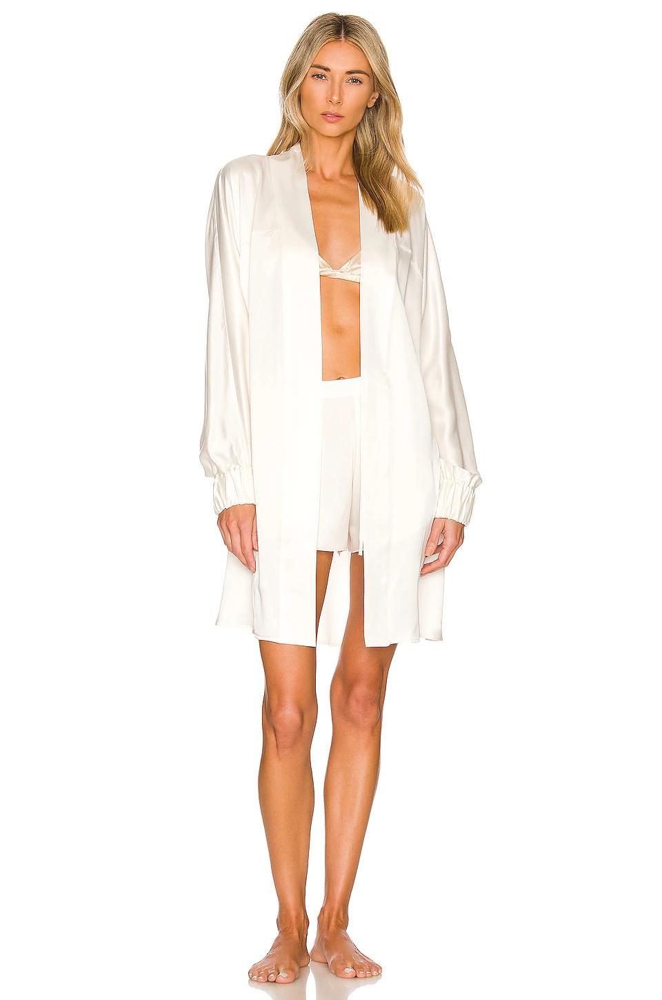 LUNYA Washable Silk Robe In Tranquil White