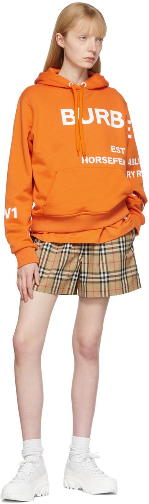 BURBERRY Marsett Icon Striped Silk Shorts In Archive Beige Check