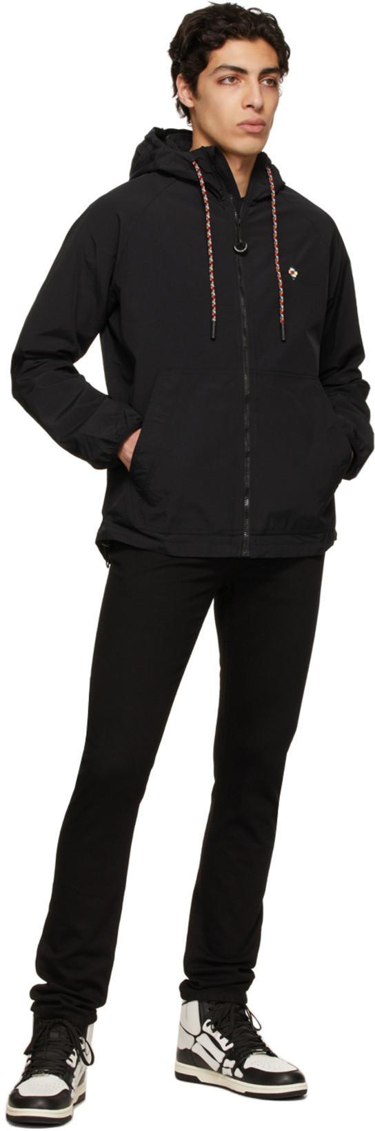 MARCELO BURLON COUNTY OF MILAN Black Lightweight Windbreaker Jacket In Nero