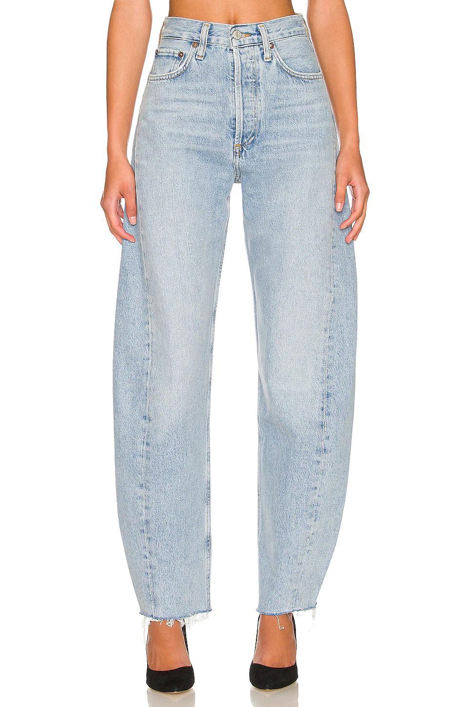 AGOLDE Luna High Rise Pieced Barrel Jean In Void In Blue