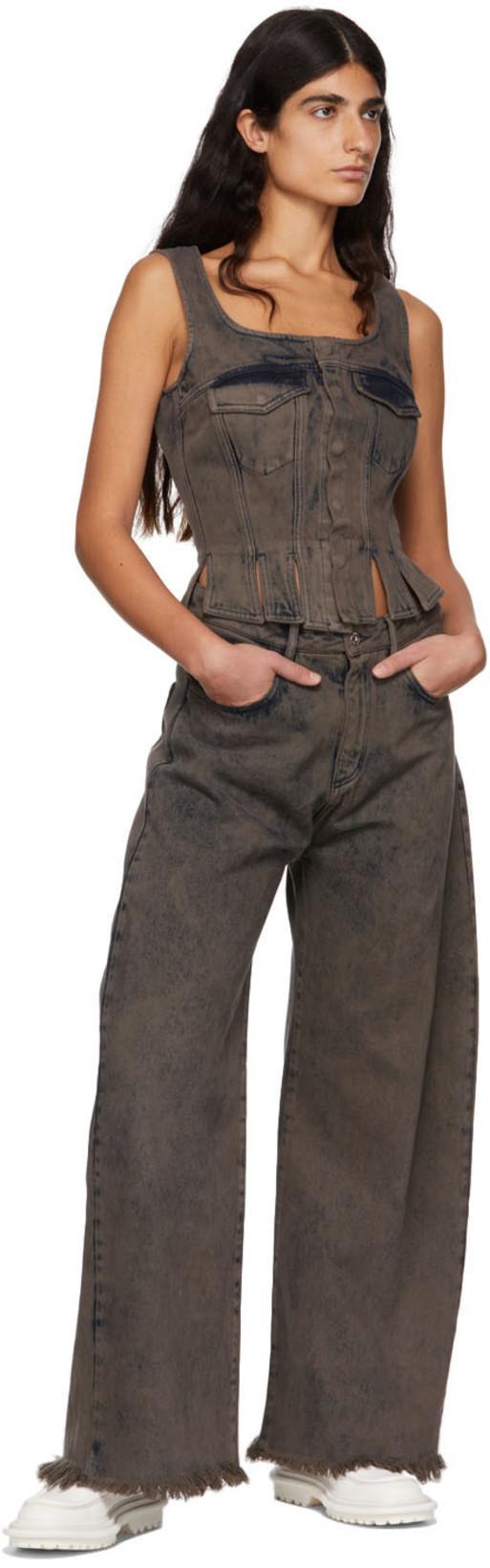 MARQUES' ALMEIDA Ssense Exclusive Khaki Boyfriend Jeans