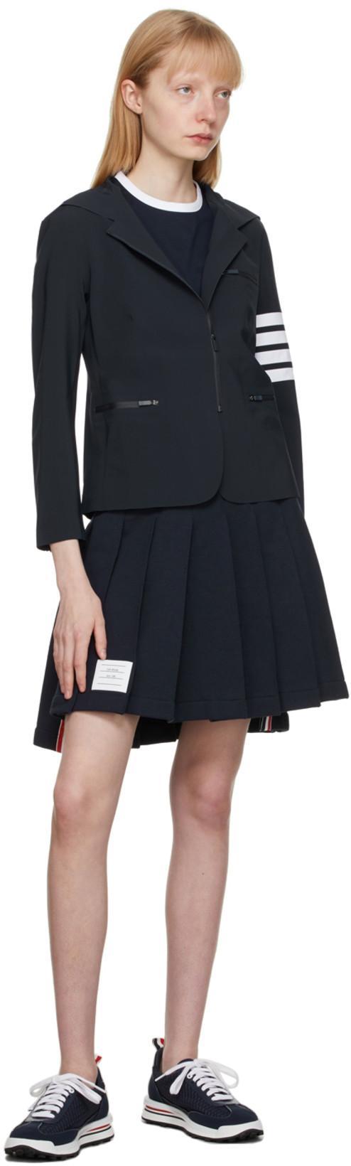 THOM BROWNE Cotton T-shirt With Logo Patch In Black