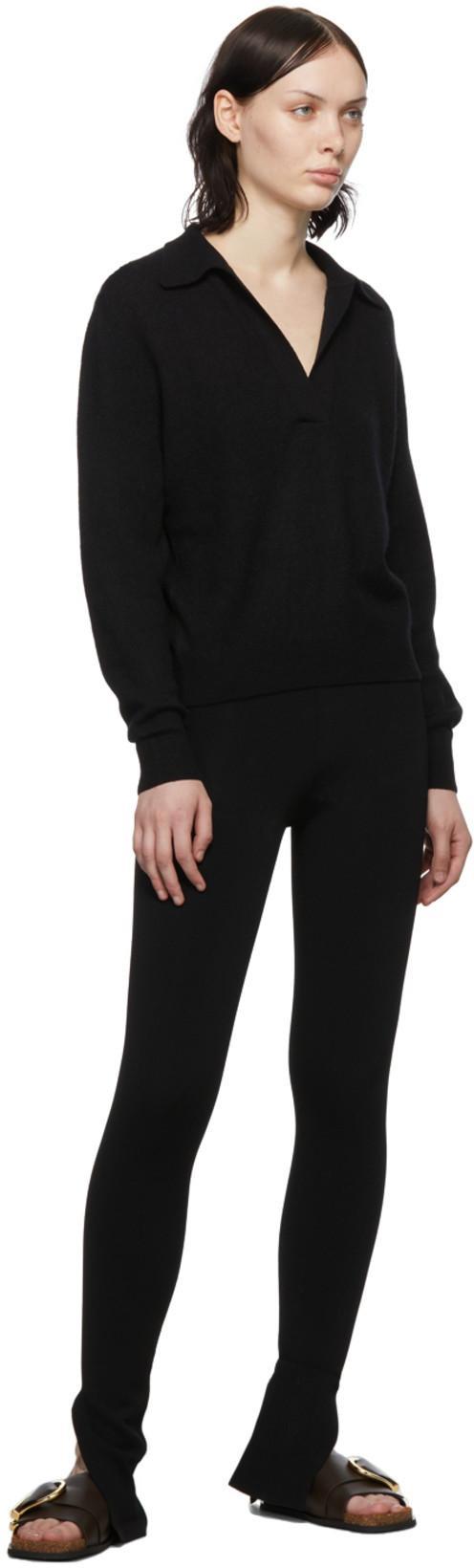KHAITE Jo Cashmere Featherweight-knit Sweater In Black