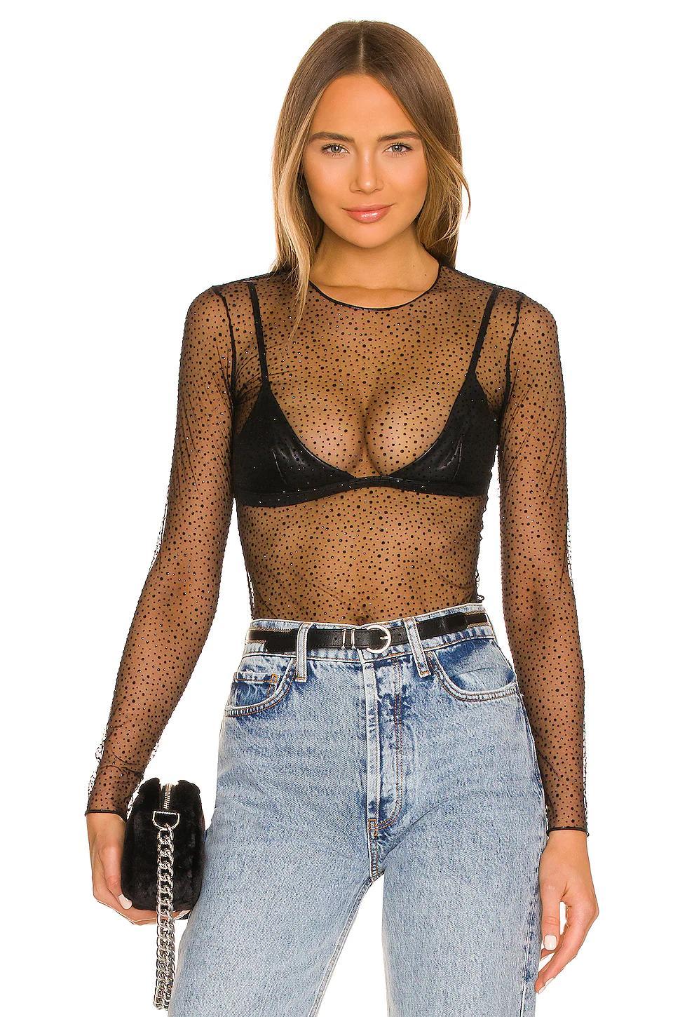 FLEUR DU MAL Black Luxe Silk Triangle Bra