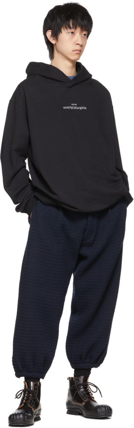 MAISON MARGIELA Black Cotton Hoodie