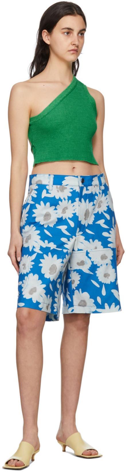 JACQUEMUS Blue 'le Short Giardino' Shorts In 3an Print White/blue