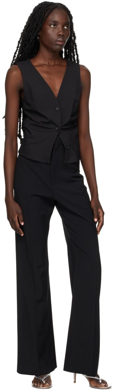 JACQUEMUS Le Pantalon Sauge Wool Twill High Pants In Nero