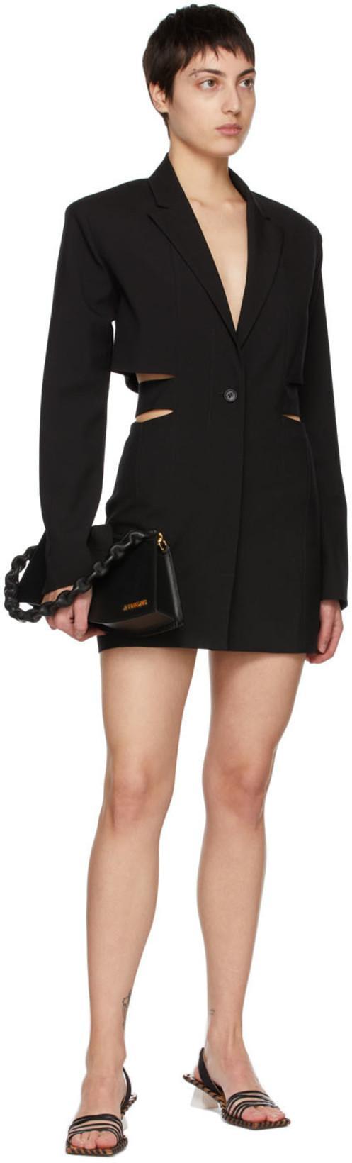 JACQUEMUS 'la Robe Bari' Black Single-breasted Jacket With Cut-out