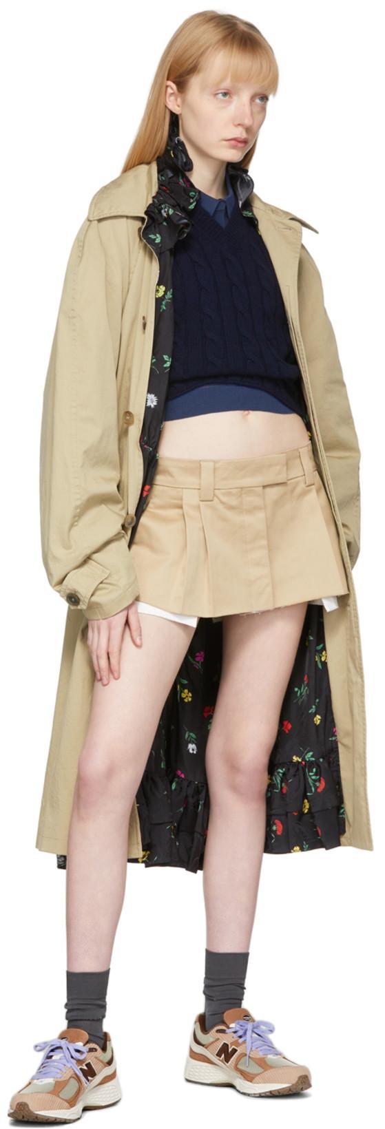 BALENCIAGA Reversible Black Flowers Trench Coat In Multi