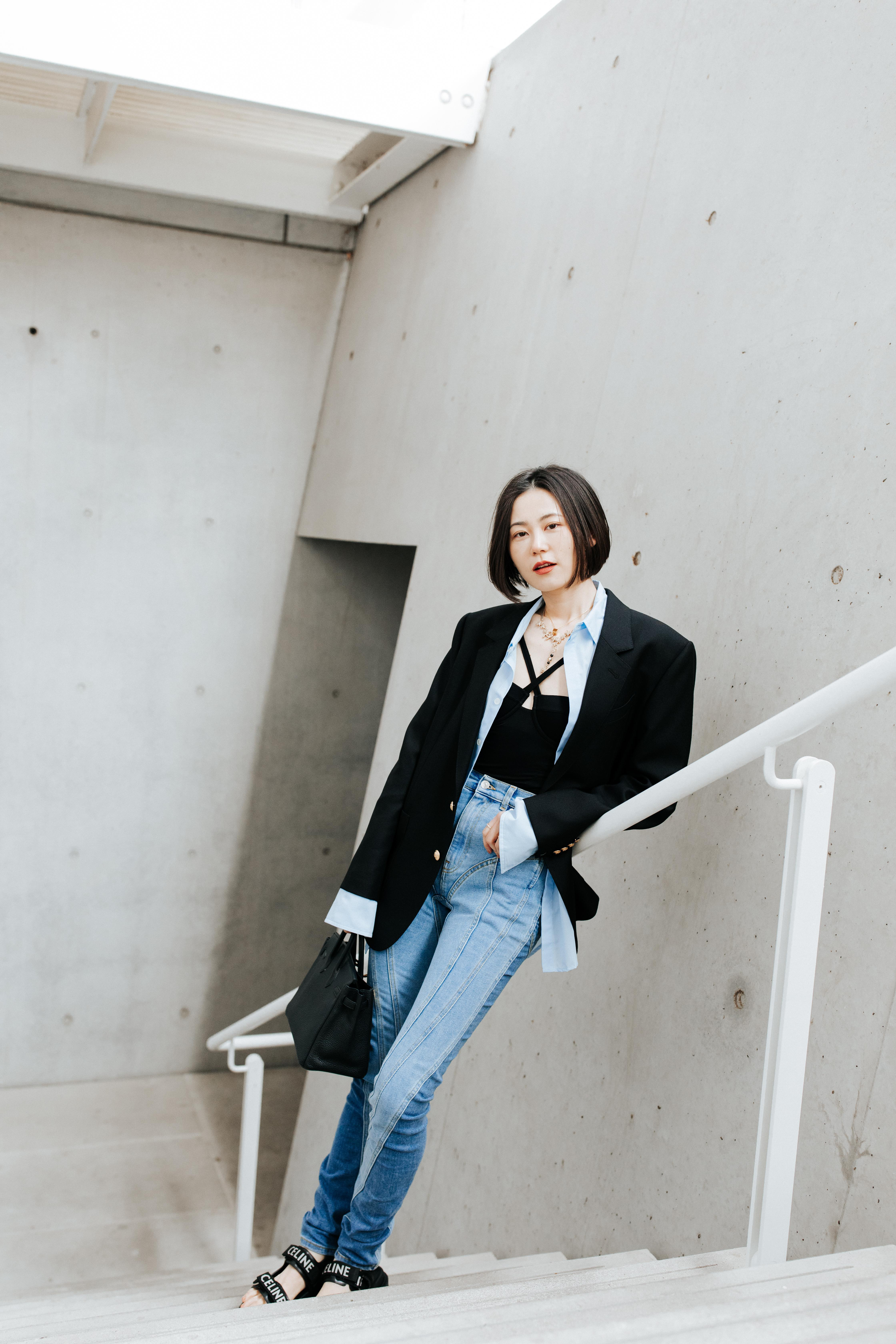 THOM BROWNE Button-up Shirt With Light Blue Tone And Classic Collar