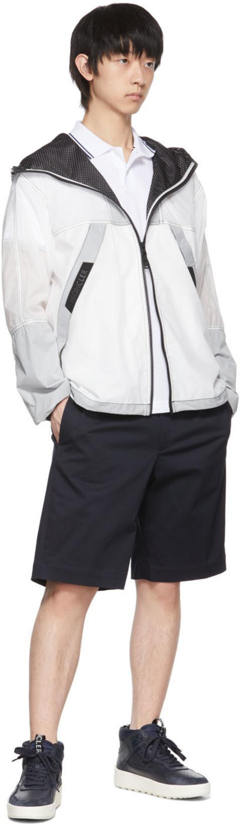 MONCLER White Cotton Short-sleeved Polo T-shirt