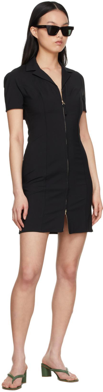 JACQUEMUS La Robe Tangelo Stretch Wool Mini Dress In Nero