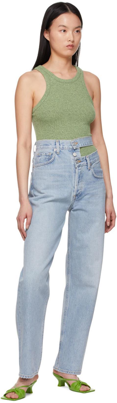 AGOLDE Broken Waistband High Rise Relaxed Straight Leg Jeans In Sideline