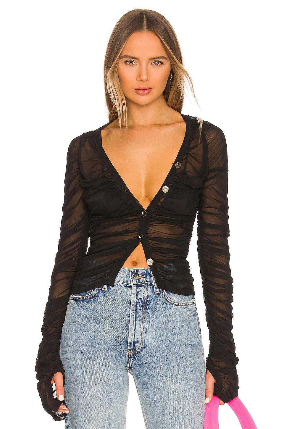 FLEUR DU MAL Black Luxe Silk Triangle Bra