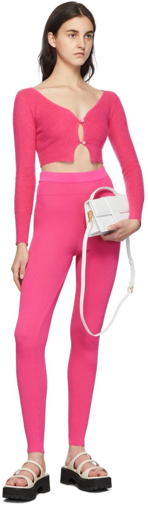 JACQUEMUS Alzou Cropped Mohair-blend Cardigan In Pink