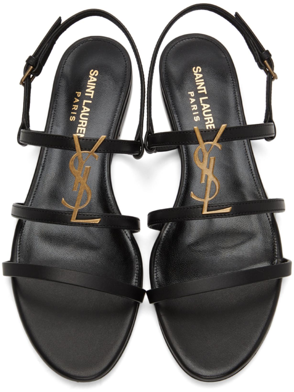SAINT LAURENT New Cassandra Leather Sandal In Animal Print