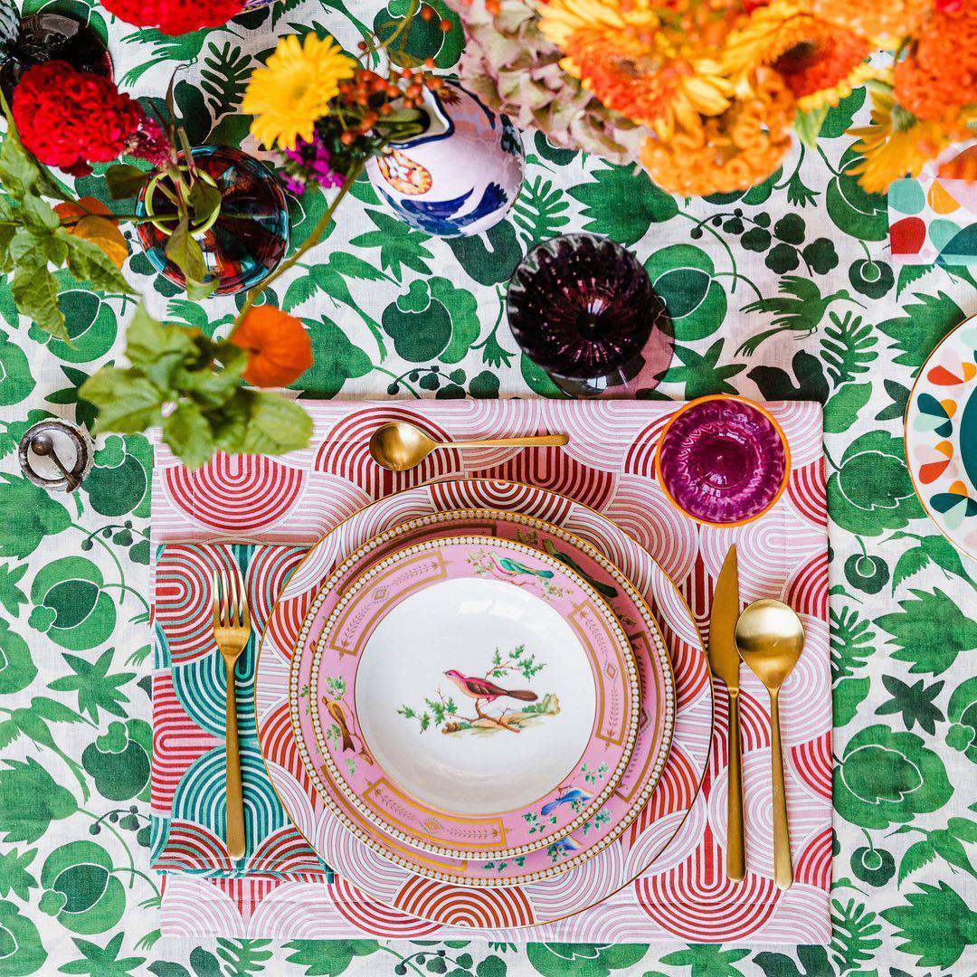 LA DOUBLEJ Rainbow Glasses Set Of 2 In Fuxia