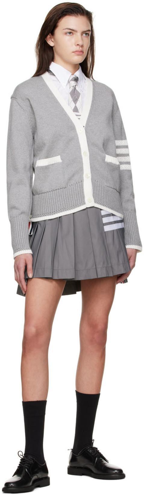 THOM BROWNE Classic Button-down Shirt With Crisp Collar And Curved Hem In White