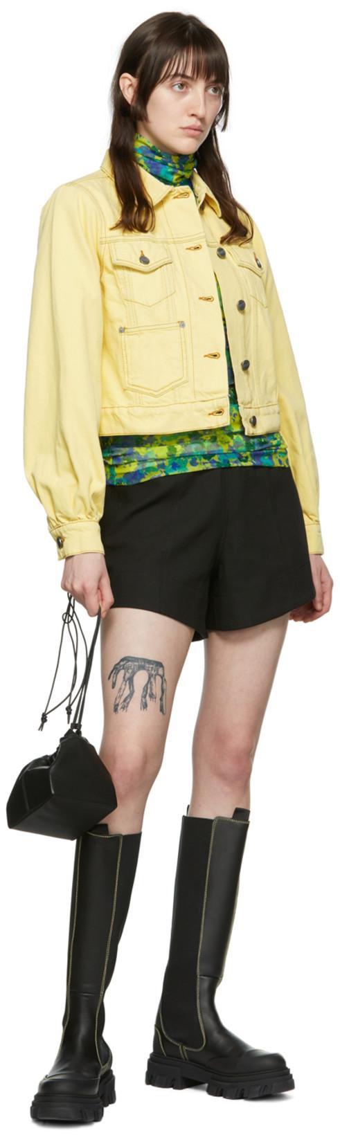 GANNI Women Logo Organic Cotton Shorts In Brown