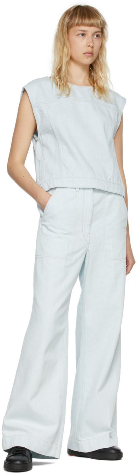 LEMAIRE Blue Denim Blouse In 706 Sky