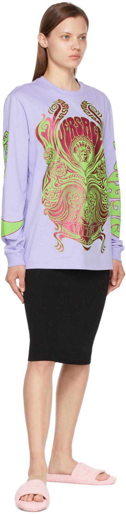 VERSACE Medusa Embellished La Greca Jacquard Knit Minidress In Black Technical