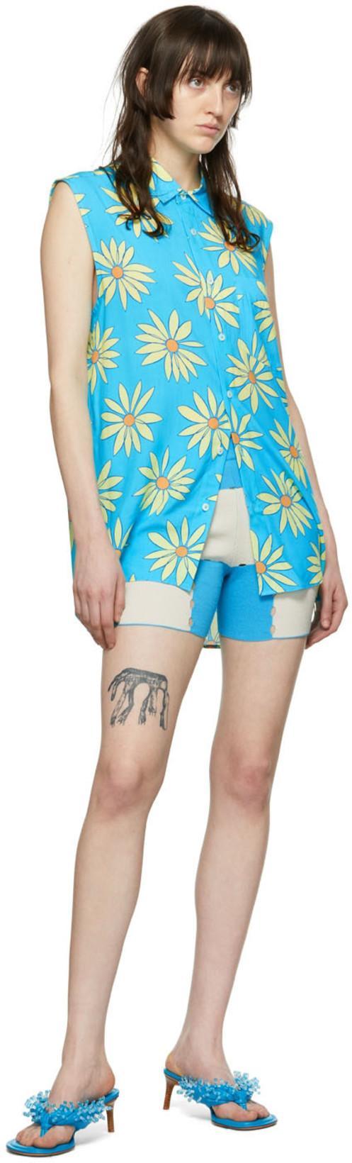 JACQUEMUS Le Short Gelato Stretch-cotton-blend Shorts In Light Blue