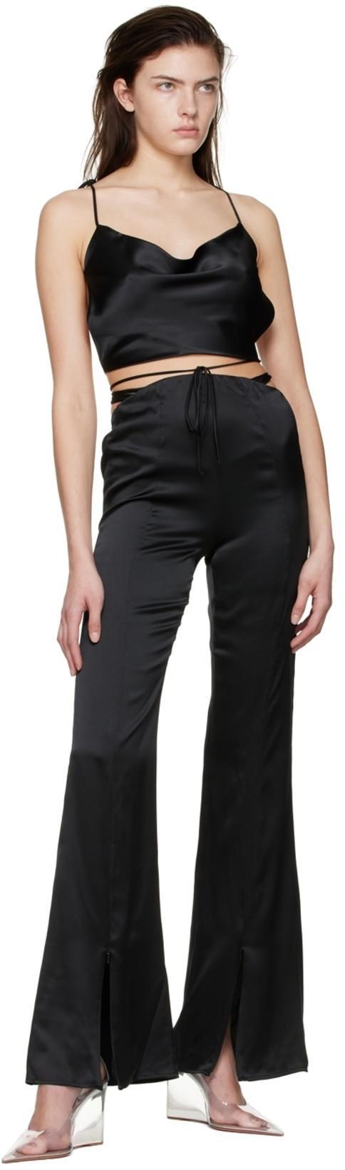 SUBSURFACE Ssense Exclusive Black Ribbon Trousers In Black,gold